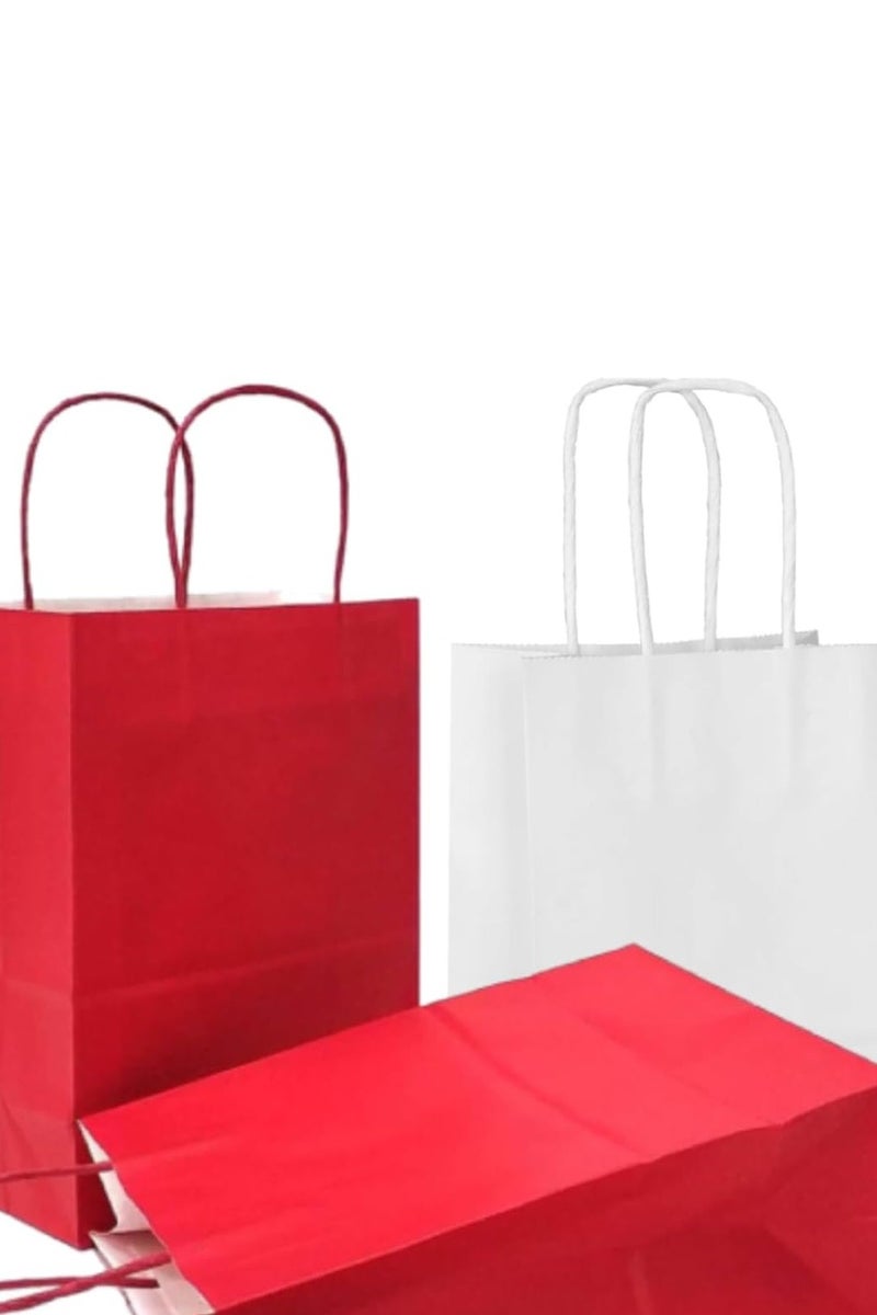 ذا بارتي بوبير 6 قطع من أكياس الهدايا بمقبض، أكياس ورق كرافت 36 × 21 سم، أكياس هدايا للحلويات والحلوى والهدايا لأعياد ميلاد الأطفال، لوازم حفلات الزفاف، أكياس هدايا الحفلات - Image 3