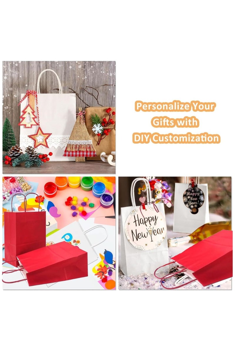 ذا بارتي بوبير 6 قطع من أكياس الهدايا بمقبض، أكياس ورق كرافت 36 × 21 سم، أكياس هدايا للحلويات والحلوى والهدايا لأعياد ميلاد الأطفال، لوازم حفلات الزفاف، أكياس هدايا الحفلات - Image 4