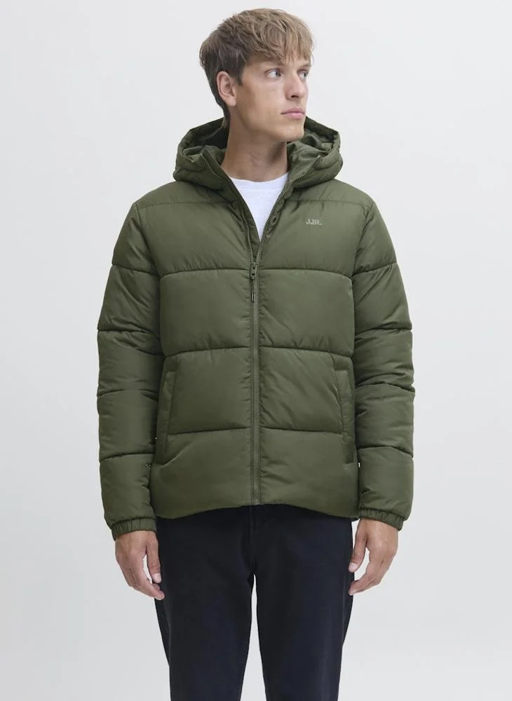 Logo Puffer Hooded Jacket
