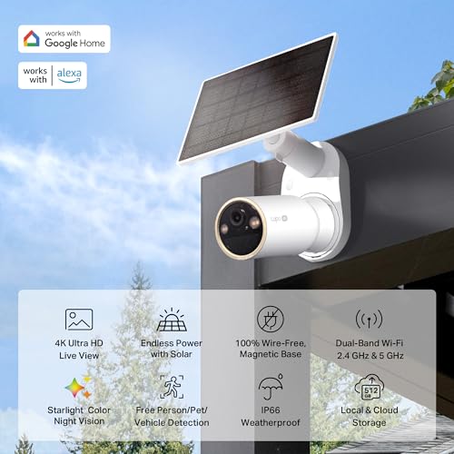 Tapo MagCam 4K Outdoor Wireless Security Camera Battery Power with Solar Charging Magnetic Mount PersonVehicle Detection SubscriptionFree Local or Optional Cloud Works with Alexa C460 KIT - Image 3
