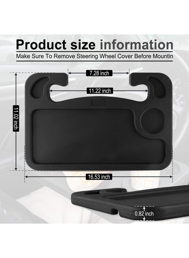 JUSTTOP Car Steering Wheel Desk, Travel Car Accessories, Car Stand Trays for Eating, Multipurpose Car Steering Wheel Desk Tray Table(Black) - Image 3