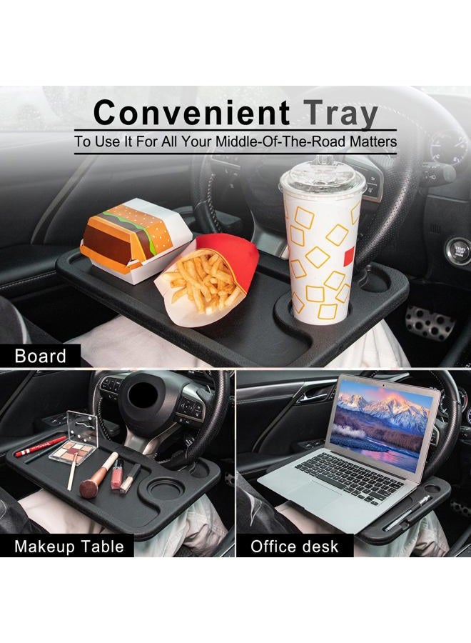 JUSTTOP Car Steering Wheel Desk, Travel Car Accessories, Car Stand Trays for Eating, Multipurpose Car Steering Wheel Desk Tray Table(Black) - Image 5