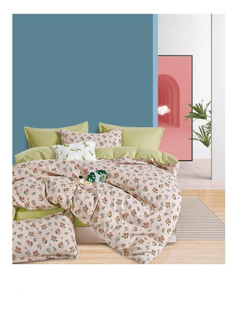 4-Piece Bedding Set – 160x210cm Quilt Cover + Fitted Sheet + 2 Pillowcases 100% Cotton
