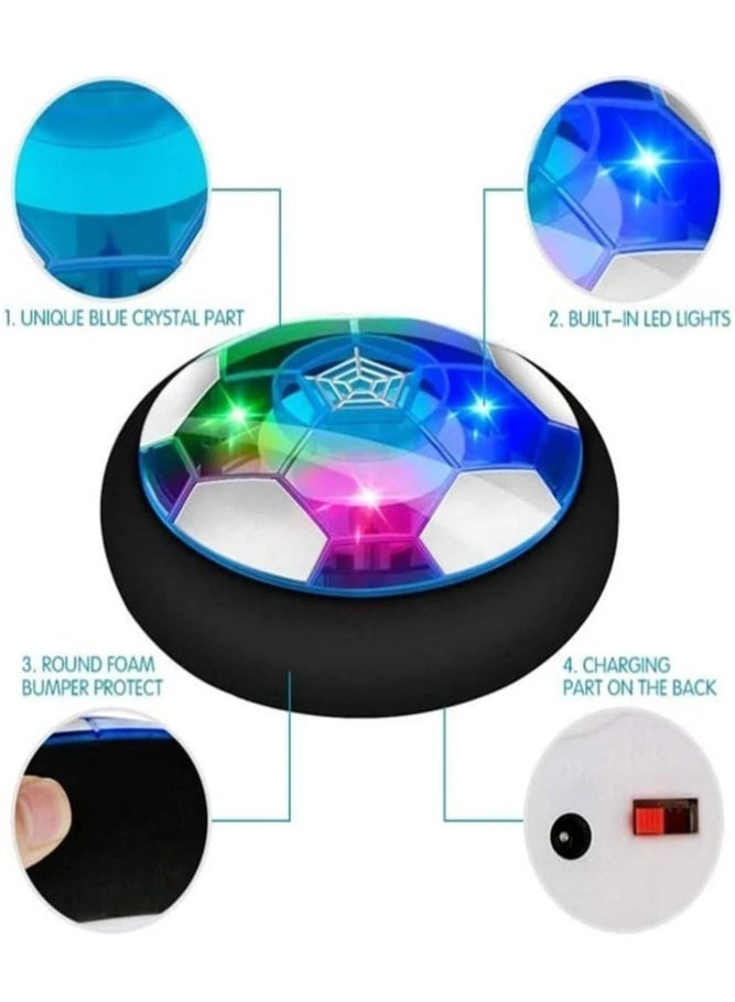 BELLSBERRY Rechargeable Hover Soccer Ball for Kids – LED Light Air Power Floating Football with Soft Foam Bumper - Image 3