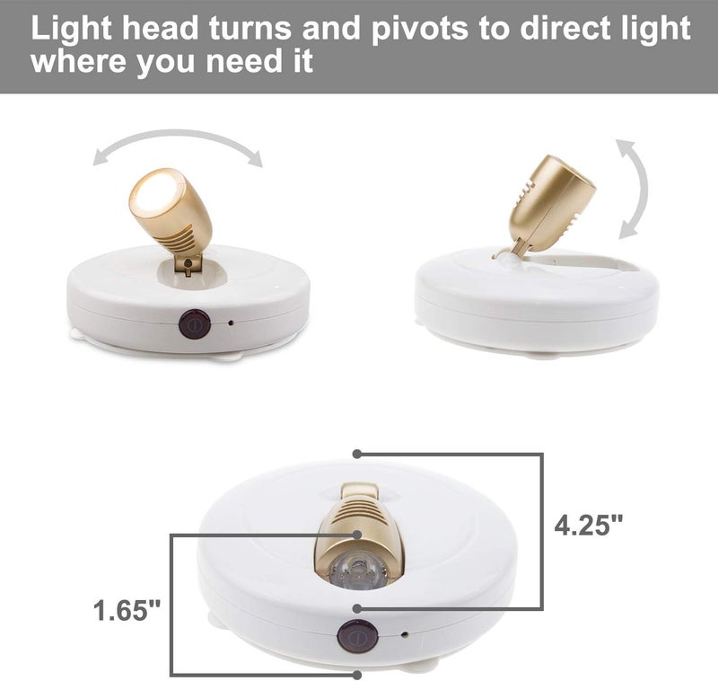 BIGLIGHT Spotlight Battery Operated, LED Puck Light, Dimmable Uplight with Remote, Stick on Accent Light for Painting Picture Wall Artwork Photo Portrait Closet Plants, Warm White, 2 Pack - Image 2