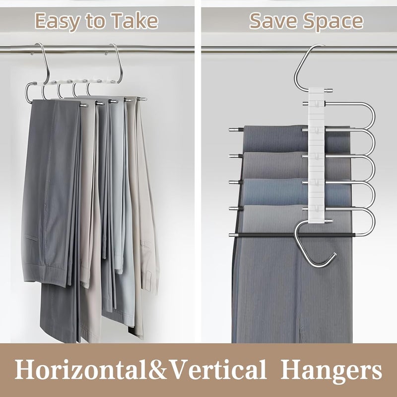 2 Pack Space Saving Pants Hangers for Closet Organization - Image 5