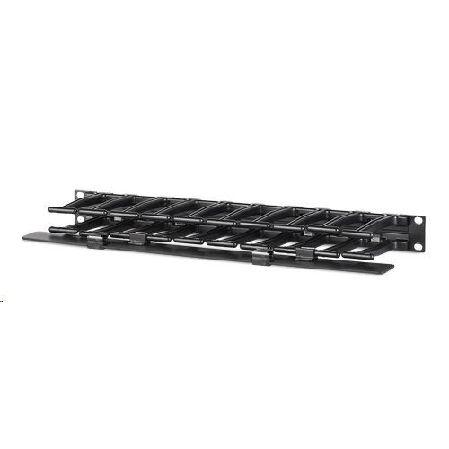 APC Rackmount Horizontal Cable Manager, AR8602A, 1U x 4" Deep, Single-Sided with Cover, Black - Image 3