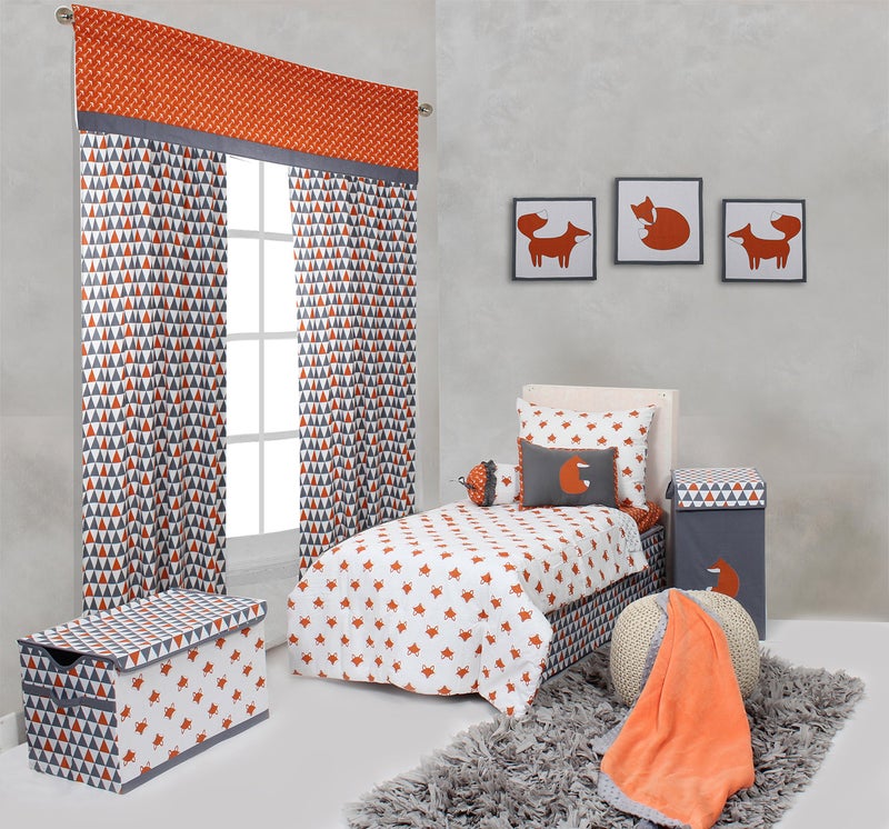 Bacati - Playful Fox Orange/Grey 2 Pack Crib Fitted Sheets (Orange Arrows Print) - Image 4