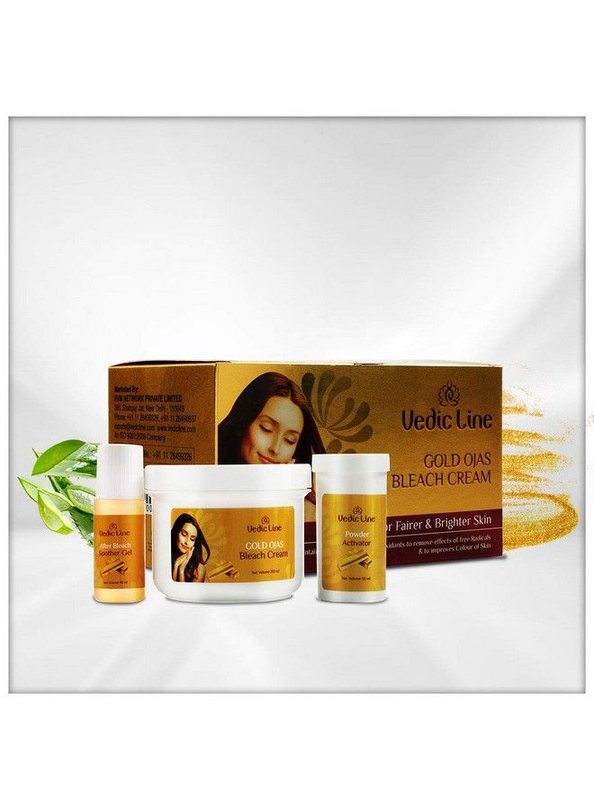 Vedicline Gold Ojas Bleach Minimize Free Radicals & Improve Color Of Skin With Aloe Vera Gives Golden Glow On Face 300Ml - Image 1