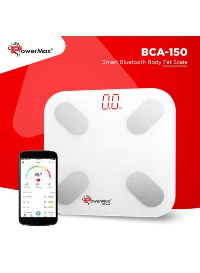 باورماكس فيتنيس مقياس دهون الجسم الذكي من باور ماكس فيتنس BCA-150 بتقنية البلوتوث - مقياس الوزن اللاسلكي الذكي للحمام الرقمي لمؤشر كتلة الجسم ومحلل تكوين الجسم مع تطبيق الهاتف الذكي  - Image 2