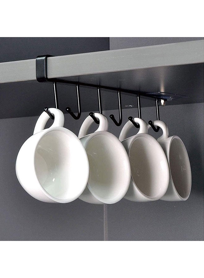 O Ozone Mug Storage Organizer [ Hanging Cup Holder ] For Kitchen Utensils [ Hanging Kitchen Storage Rack ] Mug Holder - Black  - Image 2