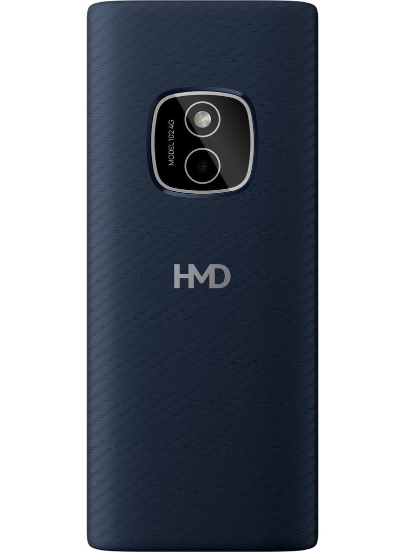 HMD 102 4G Dual SIM Feature Phone with Cloud Apps, Rear Camera, LED Flash, USB Type-C Charging, MP3 Player, FM Radio and Long-Lasting 1000mAh Battery - Dark Blue - Image 2