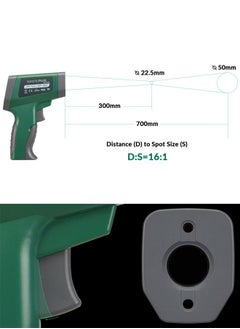 INKBIRD INKBIRD Temperature Gun Infrared Thermometer for Cooking Digital Laser Thermometer Gun for Pizza Oven and Reptiles with backlight -50℃~750℃ 16:1 distance spot ratio Adjustable Emissivity INK-IFT03 GR  - Image 4
