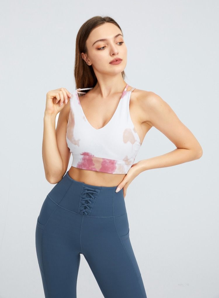 Loquat Yoga Exercise Fitness Running Bra Ink paint - Image 1