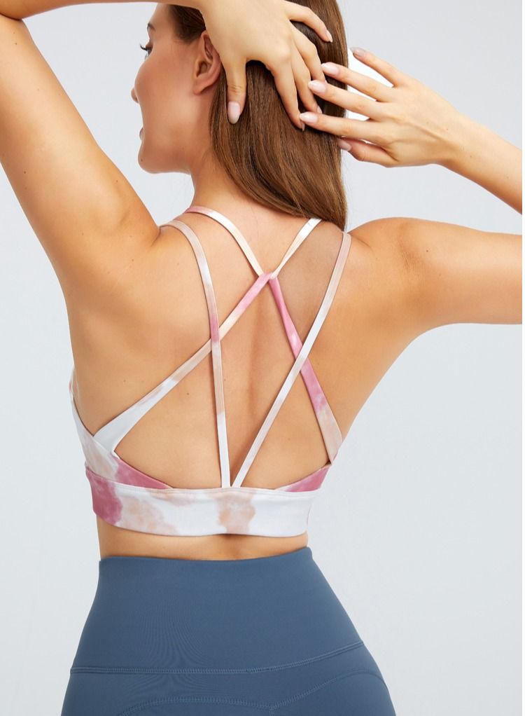 Loquat Yoga Exercise Fitness Running Bra Ink paint - Image 2