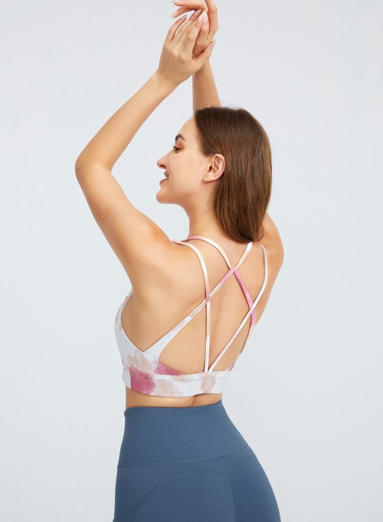 Loquat Yoga Exercise Fitness Running Bra Ink paint - Image 3
