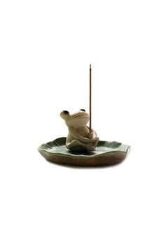 Excefore 100% Handmade Ceramic Stick Incense Burner Holder, Small Frog Incense Burner, Lotus Leaf Tray, Mini C ute Animal Statue Incense Burner,for Home Yoga Office  - Image 4