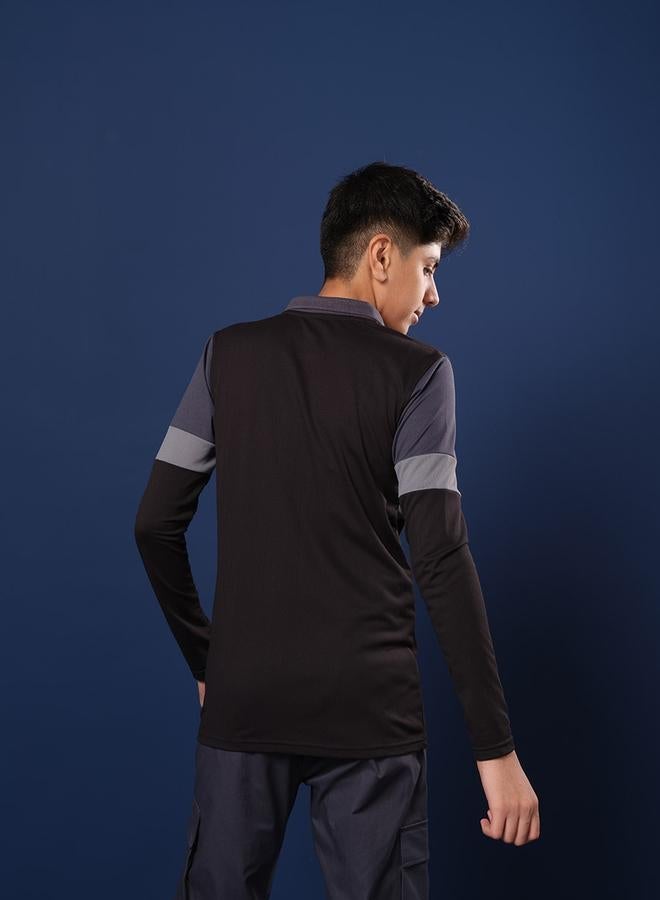 Technosport Color Block Long Sleeve Polo T-Shirt - Image 4