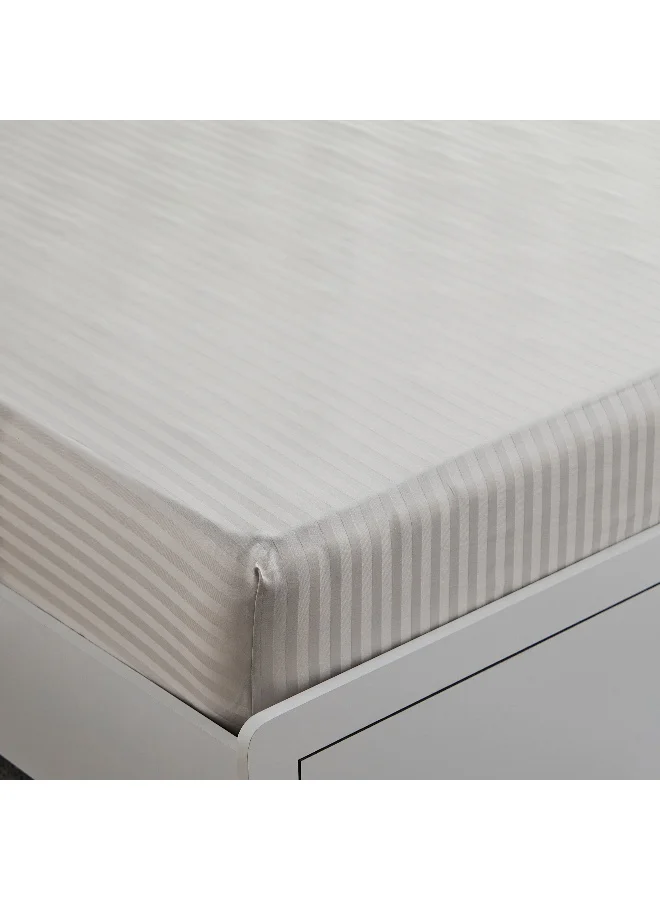 Home Box Hamilton Satin Stripe Queen Fitted Sheet - 150x200+36 cm