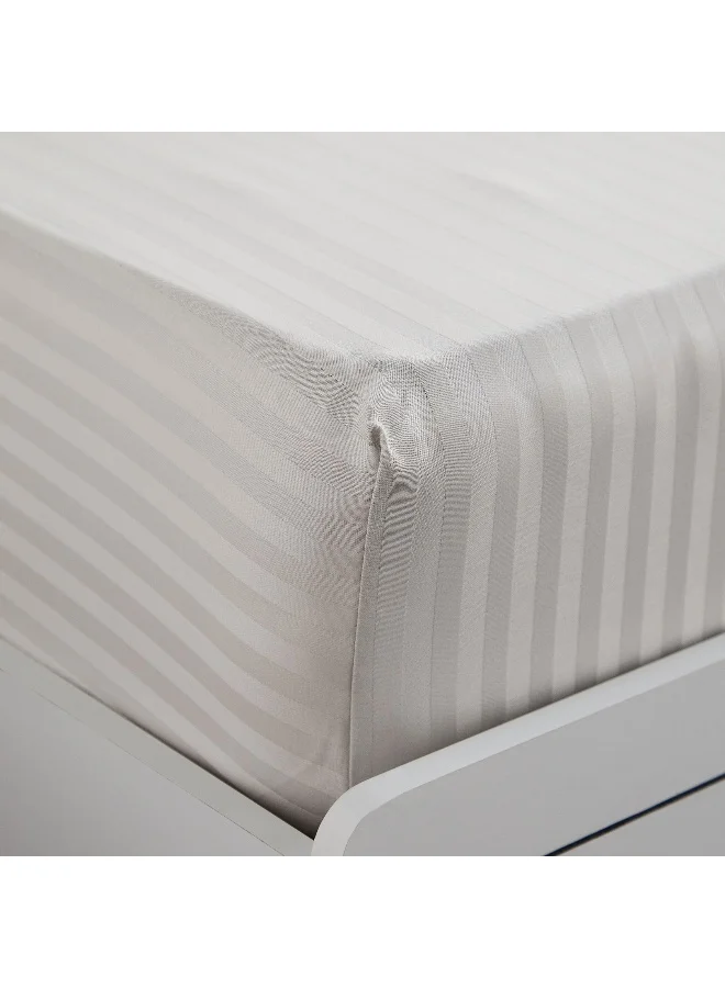 Home Box  Hamilton Satin Stripe Queen Fitted Sheet - 150x200+36 cm  | Best Price UAE