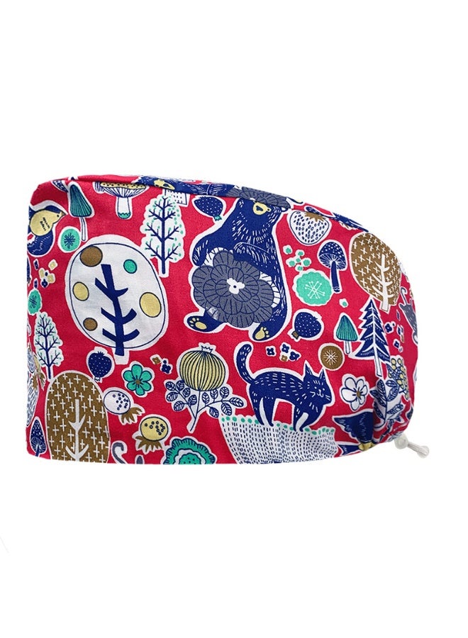 NIBEMINENT Soft Cotton Unisex Scrubs Cap Mens Scrubs Nursing Medical Surgical Caps Medical Uniforms Multicolour Printing Hospital Nurse Hat