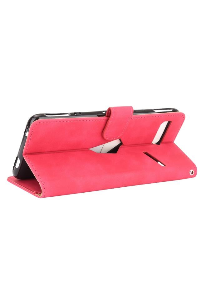 The Bros Case For ASUS ROG Phone II ZS660KL Solid Color Skin Feel Magnetic Buckle Horizontal Flip Calf Texture PU Leather Case with Holder & Card Slots & Wallet  - Image 5