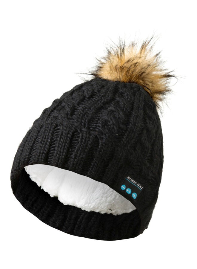 NIBEMINENT Bluetooth Knitted Hat With Mic One Size Black  - Image 1