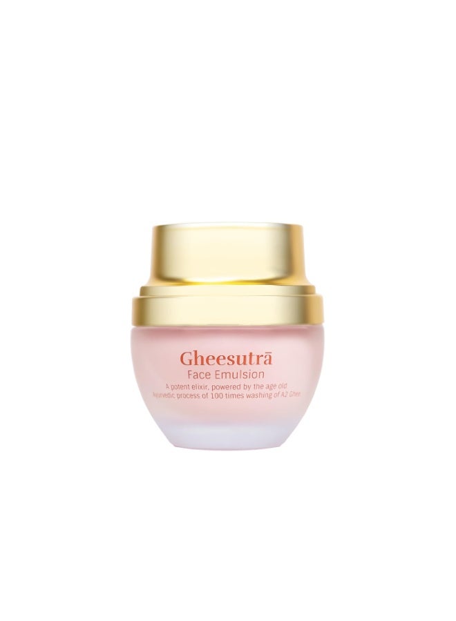 Shankara Gheesutrā Face Emulsion Natural Desi Ghee Face Moisturizer Cream For Even Skin Glow and Rejuvenation with Vitamin C,Hibiscus and 100 Times Washed Ghee- 30 ml - Image 1