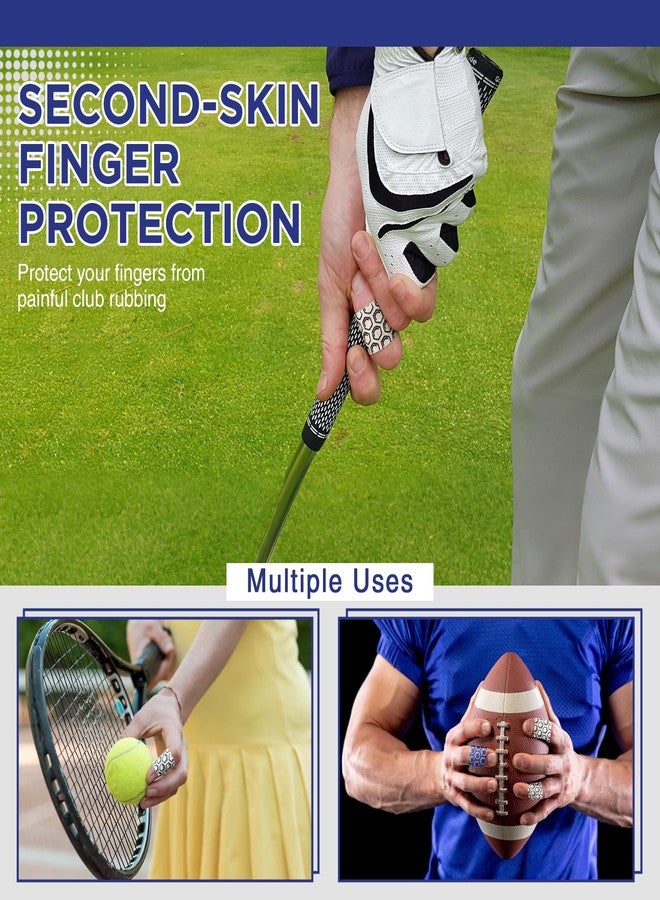 OK TAPE Golf Tape for Fingers, 110 Strips, Elastic Athletic Finger Tape for Golf, Tennis, Blister Prevention Tape, Flexible, Sweatproof, Synthetic Fiber, Pre-Cut (2 Rolls, Blue) - Image 3