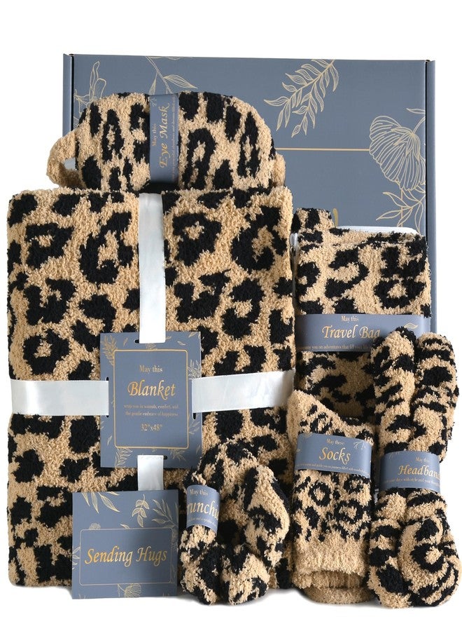 JOOJA Care Package Get Well Soon Gift Baskets Self Care Gifts for Women Birthday Gift Basket for Her, Birthday Box Leopard Print Gifts for Women Mom Wife Daughter Sister Friends Leopard Brown - Image 1