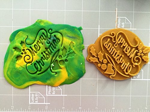 Arbi Design Merry Christmas Fondant Embosser, Stamp, Cookie Cutter - Image 4