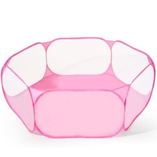 Heopeis Kids Ball Pit Large Pop Up Toddler Ball Pits 47inches Play Tent for Toddlers Girls Boys for IndoorOutdoor Play Tent with Carry Tote Balls Not Included Pink - Image 1