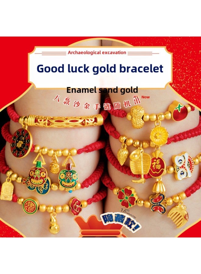 Children's Good Luck Full Gold Bracelet Archaeological Digging Toy Blind Box With Tools Gift Box Suit Girl's Year Gift-Color:Good Luck Gold Bracelet Archaeological Toys [see Site Edition]  - Image 2