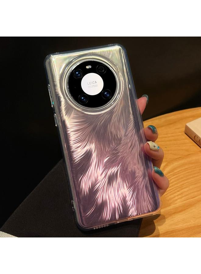 Green Tiger For Huawei Mate 40 Foxtail Bronzing Laser Gradient Phone Case(Pink)