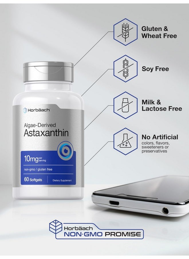Horbaach Horbäach Astaxanthin 10mg | 60 Softgels | Algae Derived Formula | Non-GMO, Gluten Free Supplement  - Image 2
