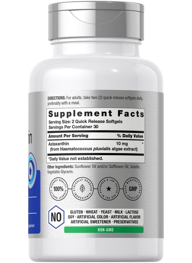 Horbaach Horbäach Astaxanthin 10mg | 60 Softgels | Algae Derived Formula | Non-GMO, Gluten Free Supplement  - Image 1