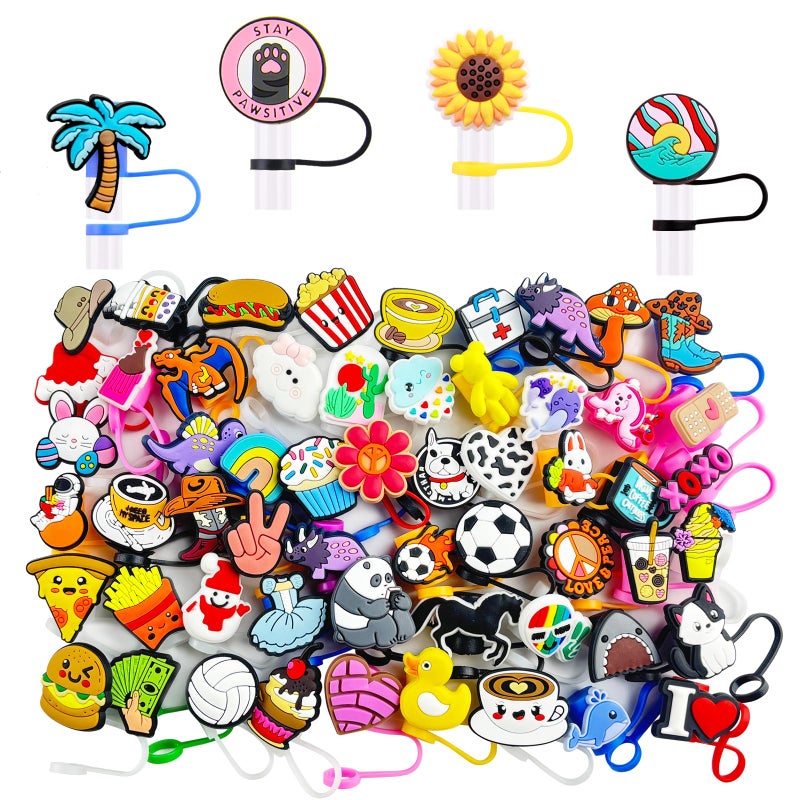 Yaveron 20Pcs Random Different Straw Cover Toppers for Stanley 40oz Cute Tumbler Straw Cap for 0.4inch Straws Stanley Cup Accessories - Image 2