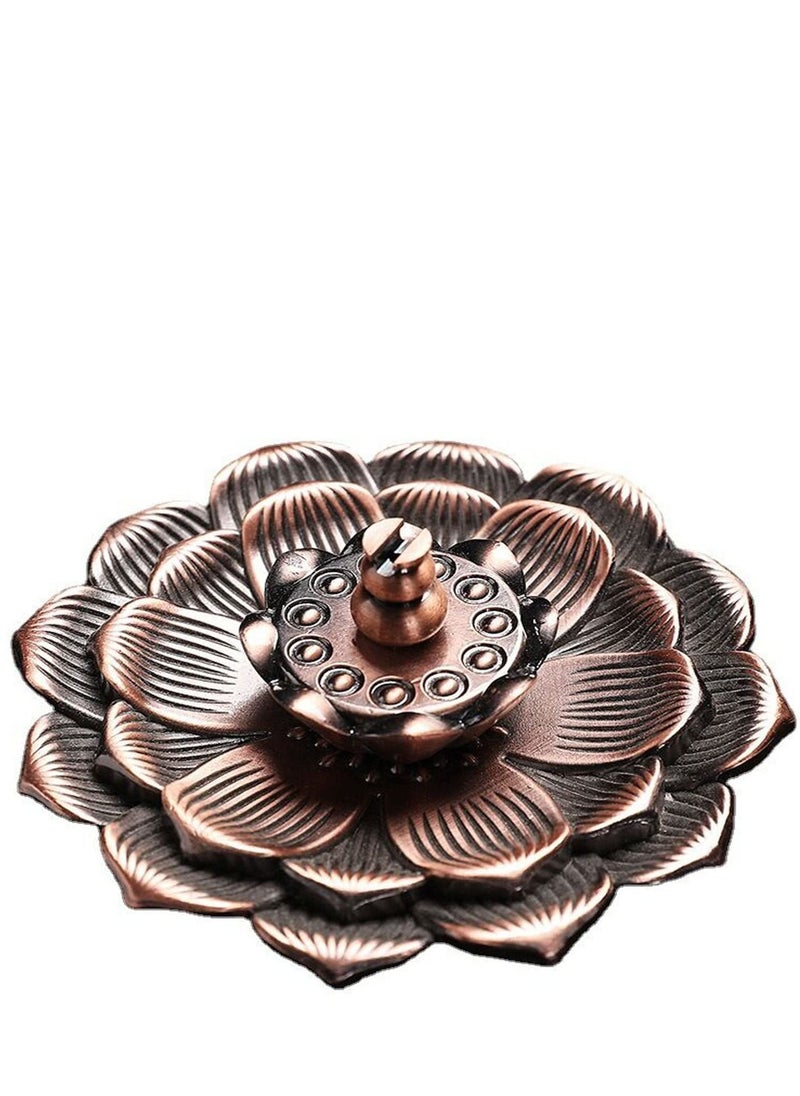 SYOSI Lotus Alloy Metal Incense Burner Holder Censer for Stick Cone Coil Ceramic Handicraft Home Fragrance Accessories  - Image 2