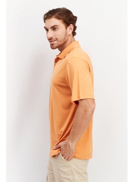 Greg Norman Men Performance Fit Short Sleeve Polo Shirt, Orange  - Image 4