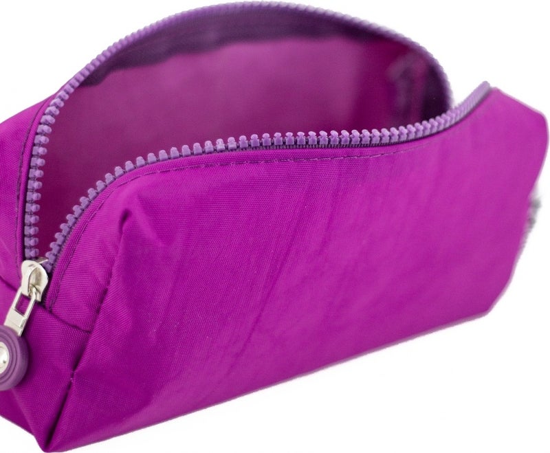Kaff Fuchsia Crinkle Fabric Single Compartment Washable Pencil Case  - Image 4