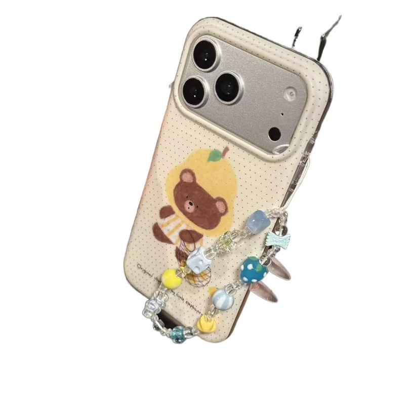 غطاء واقي بسيليكون لـ iPhone 16 / 16 Plus / 16 Pro / 16 Pro Max مع نقشة منقطة وقبضة مضادة للانزلاق مع مقاوم للصدمات مع حماية من السقوط باللون Yellow Base مضاد للانزلاق من السيليكون - Image 3