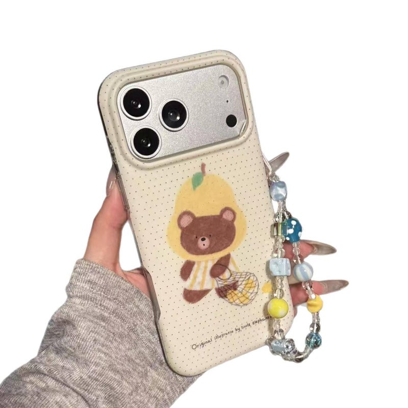 غطاء واقي بسيليكون لـ iPhone 16 / 16 Plus / 16 Pro / 16 Pro Max مع نقشة منقطة وقبضة مضادة للانزلاق مع مقاوم للصدمات مع حماية من السقوط باللون Yellow Base مضاد للانزلاق من السيليكون - Image 5