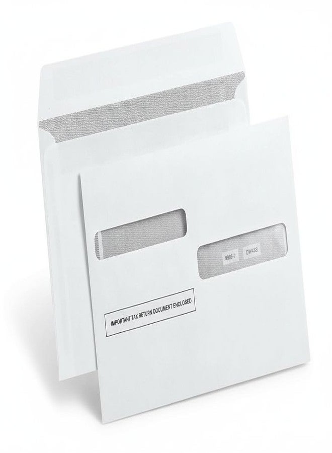 Dutymark W2 tax Form Envelopes, Double Window Security Envelope for 4-Up Style W-2 Tax Forms, Self Seal, Security Tintet W-2 Tax Forms Envelopes 25 Pack - Image 1