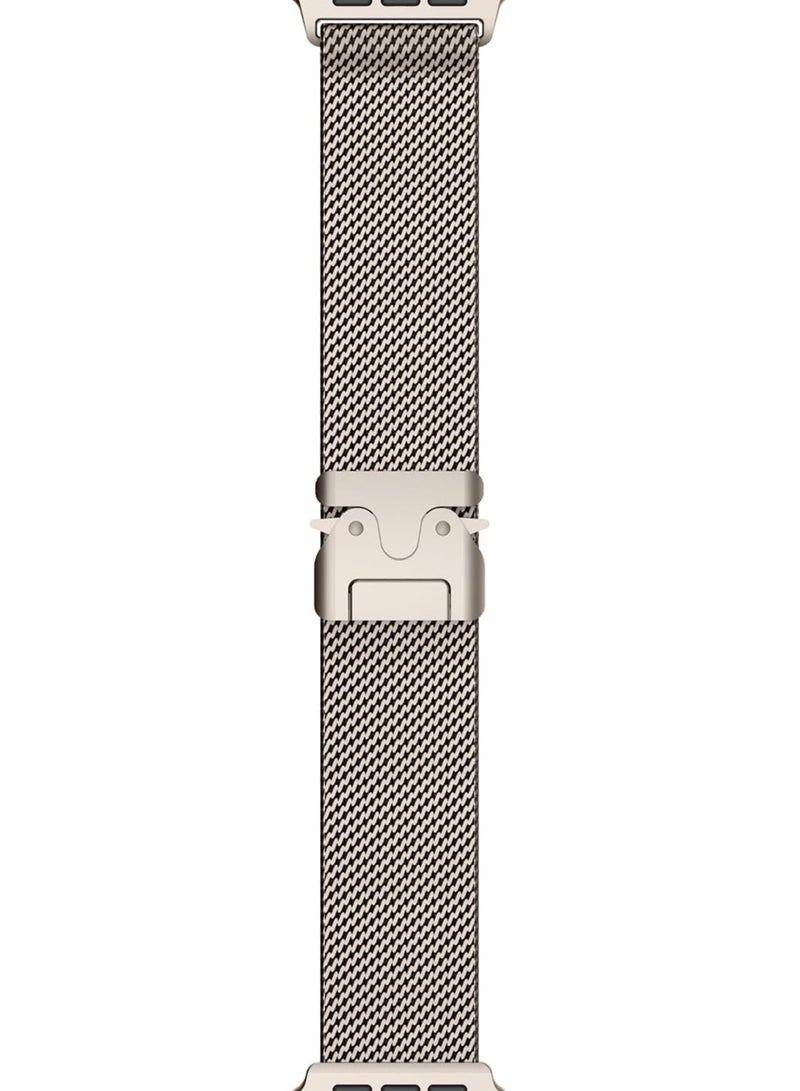 BOSART for Apple Watch Metal Bands Ultra 2 49mm 46mm Series 10, 1:1 Stainless Steel Mesh Loop with Parachute-style Metal Buckle for Apple Watch Series 7 8 9 45mm Series 6 5 4 44mm, Titanium - Image 4