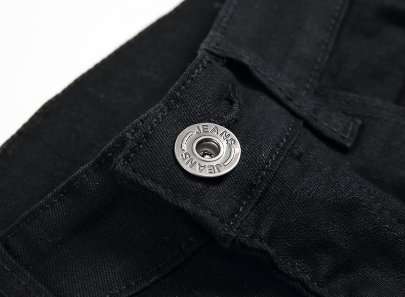 FREDD MARSHALL Boy's Black Slim Fit Skinny Jeans Ripped Elastic Waist Pants with Zipper for Kids,Black,16 Slim - Image 4
