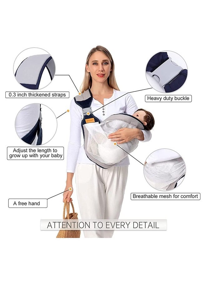 Arabest Baby Sling Carrier One Shoulder Carrier for Baby, Lightweight Baby Carrier Sling Newborn to Toddler, Mesh Baby Hip Carrier for Toddler Carrier Sling for Infant Carrying 7-45 lbs, Grey  - Image 3