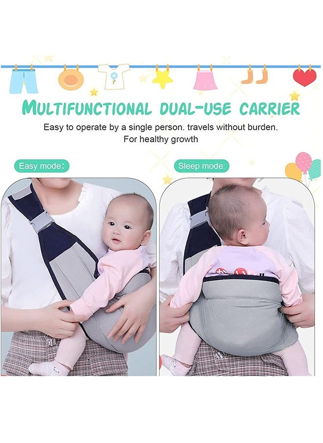 Arabest Baby Sling Carrier One Shoulder Carrier for Baby, Lightweight Baby Carrier Sling Newborn to Toddler, Mesh Baby Hip Carrier for Toddler Carrier Sling for Infant Carrying 7-45 lbs, Grey  - Image 4