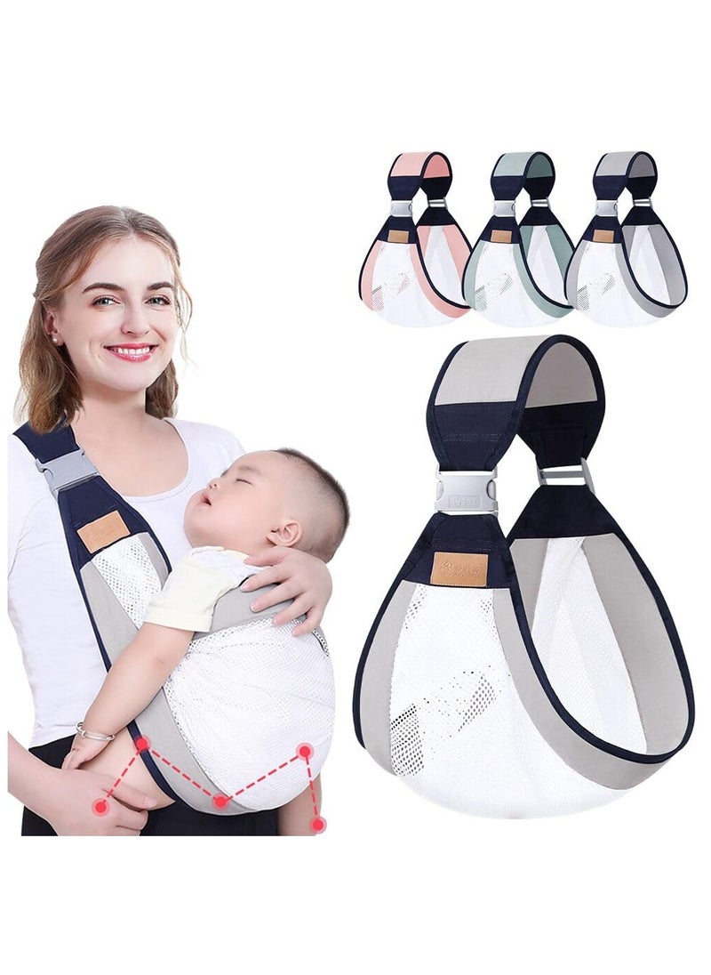 Arabest Baby Sling Carrier One Shoulder Carrier for Baby, Lightweight Baby Carrier Sling Newborn to Toddler, Mesh Baby Hip Carrier for Toddler Carrier Sling for Infant Carrying 7-45 lbs, Grey  - Image 1