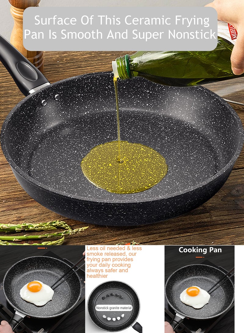 توكفا مقلاة عميقة غير لاصقة مع غطاء مقاس 28 سم/11 انش، مقلاة طهي صحية غير سامة مع مقبض مساعد متوافقة مع الحث من توكفا - Image 3