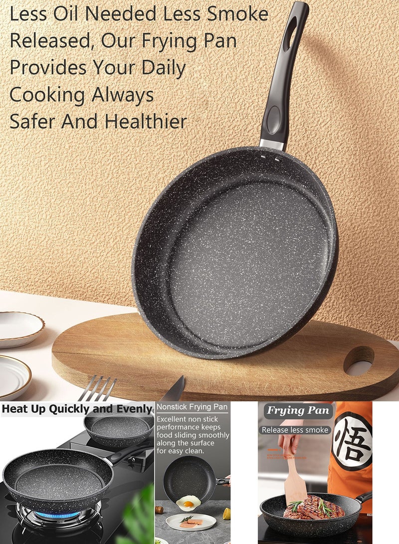 توكفا مقلاة عميقة غير لاصقة مع غطاء مقاس 28 سم/11 انش، مقلاة طهي صحية غير سامة مع مقبض مساعد متوافقة مع الحث من توكفا - Image 4